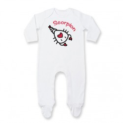 Pyjama bébé Signes Astrologiques - Scorpion - blanc