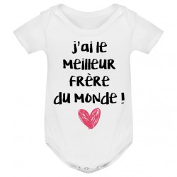 Body bébé J'ai le meilleur Frère du monde - blanc